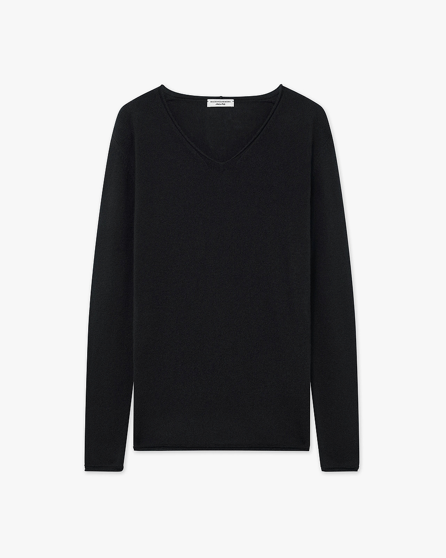 Lightness V-Neck Sweater - Black Cashmere