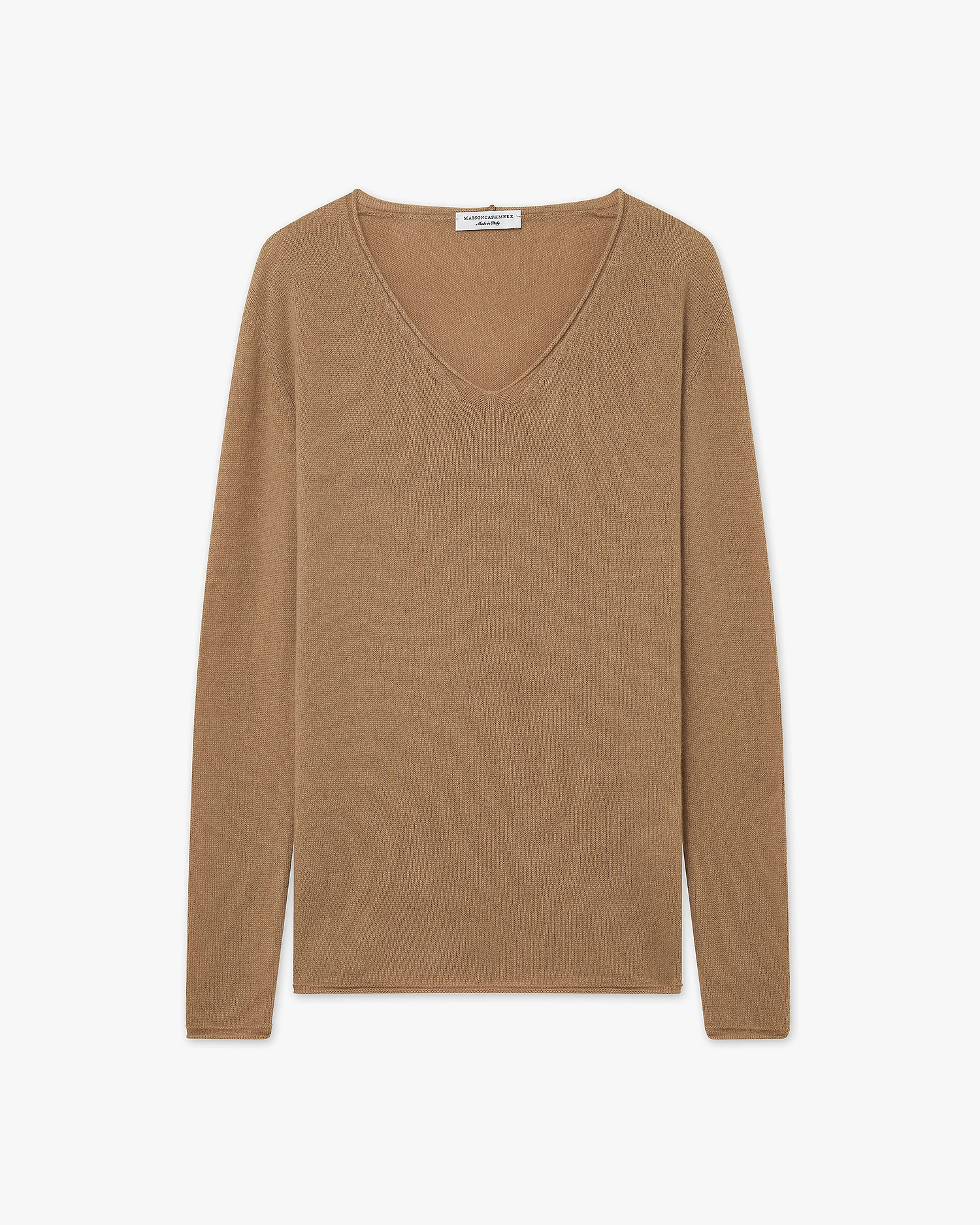 Lightness V-Neck Sweater - Camel Cashmere