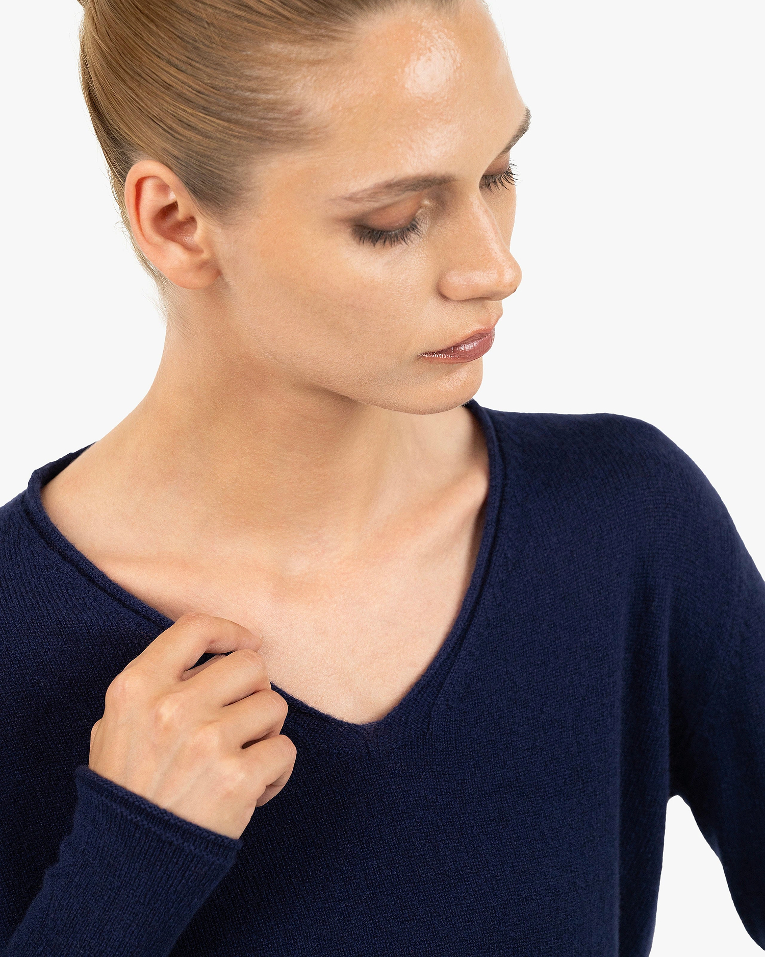 Lightness V-Neck Sweater - Blue Cashmere