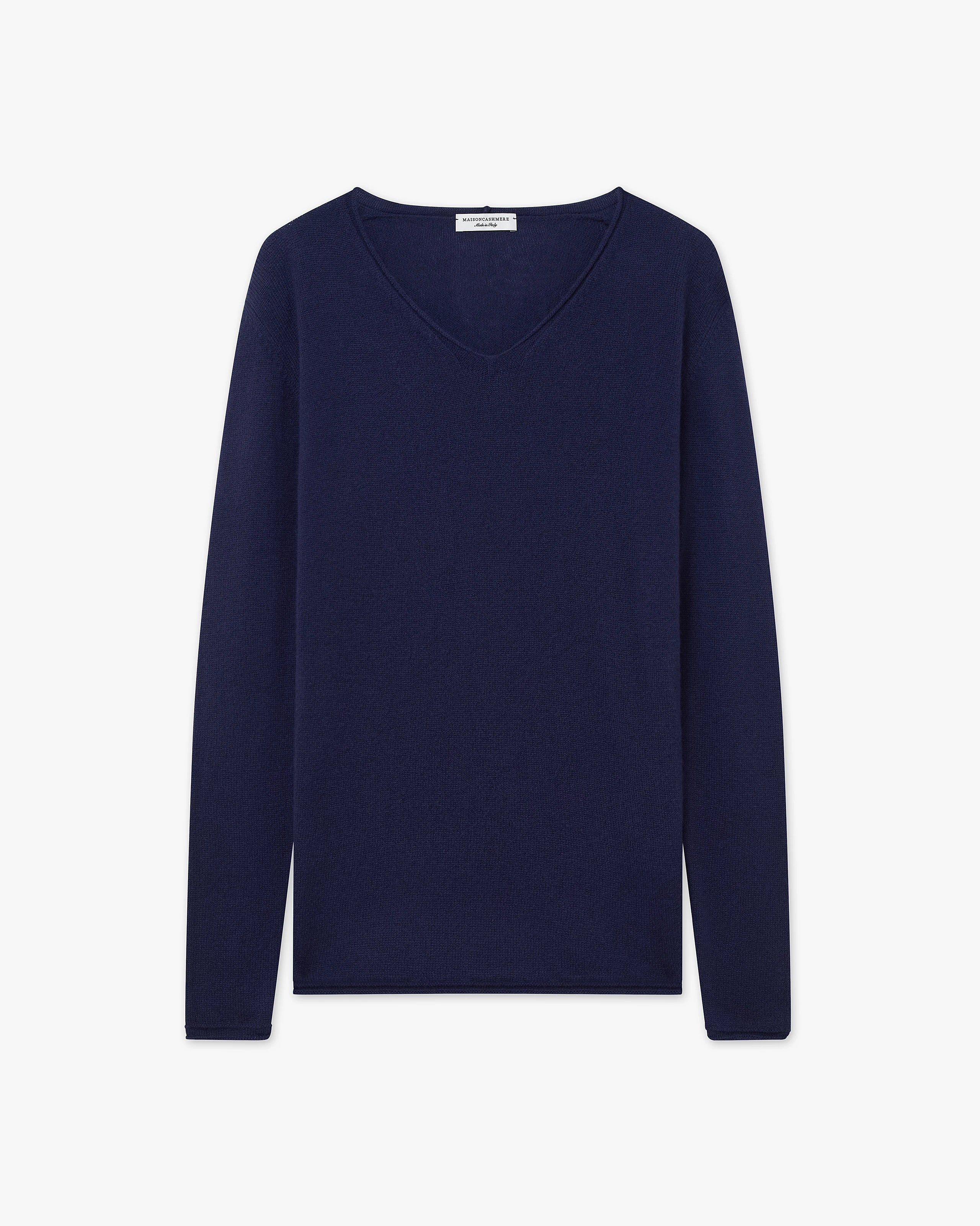 Lightness V-Neck Sweater - Blue Cashmere