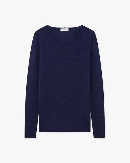 Lightness V-Neck Sweater - Blue Cashmere