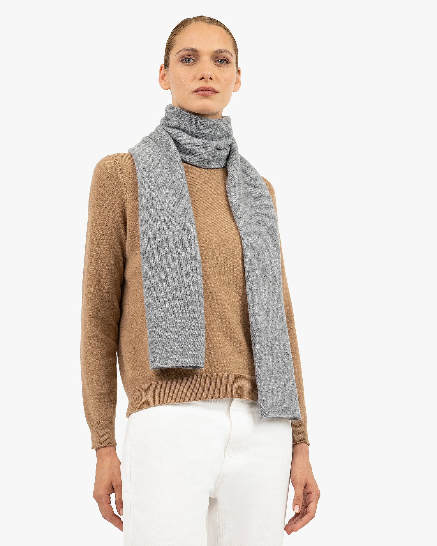 Women's Essential Maxi Scarf - Medium Grey Cashmere