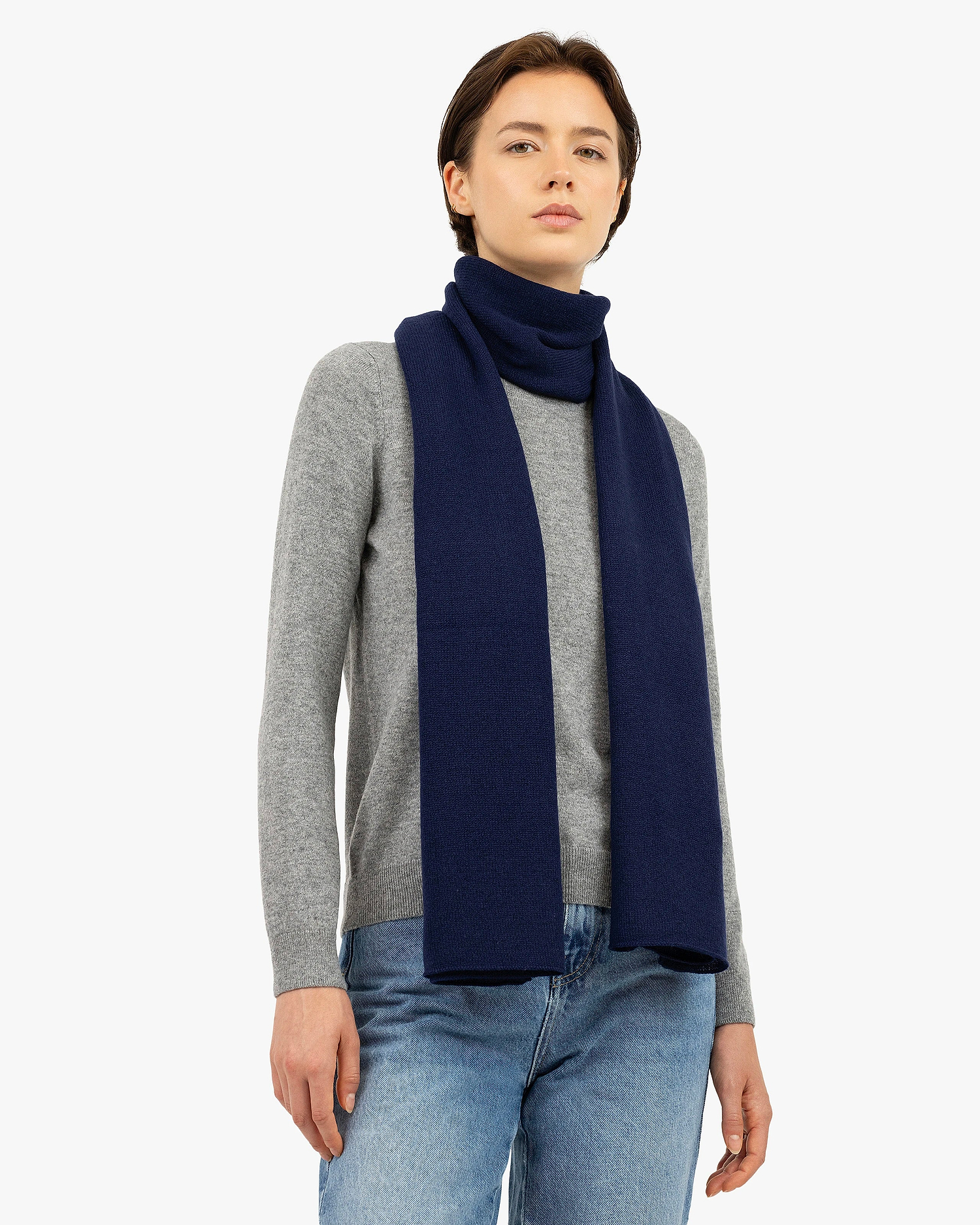 Women's Essential Maxi Scarf - Blue Cashmere