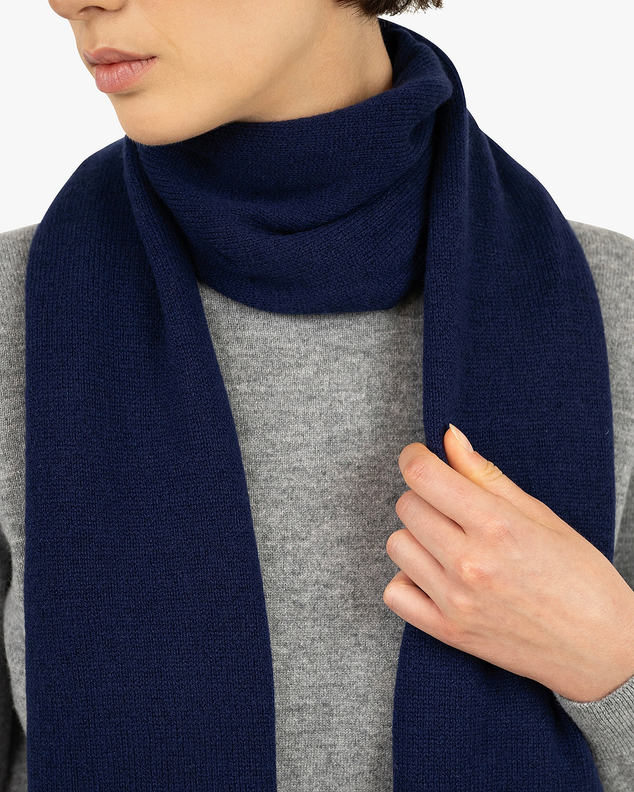 Women's Essential Maxi Scarf - Blue Cashmere