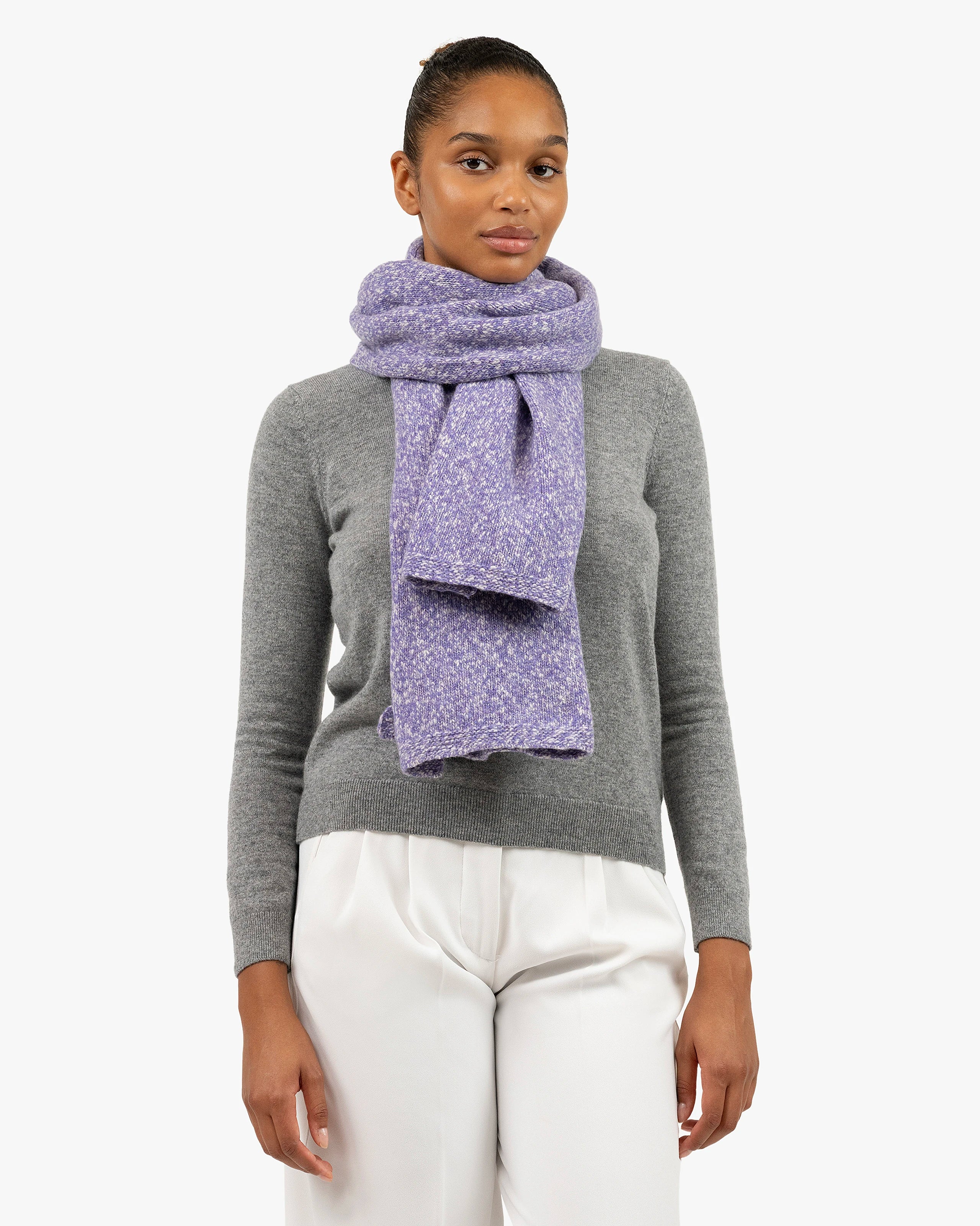 Women's Mouliné Maxi Scarf - Purple Lana / Cashmere