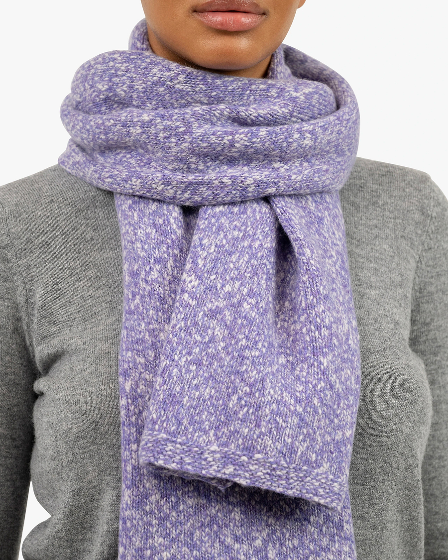 Women's Mouliné Maxi Scarf - Purple Lana / Cashmere