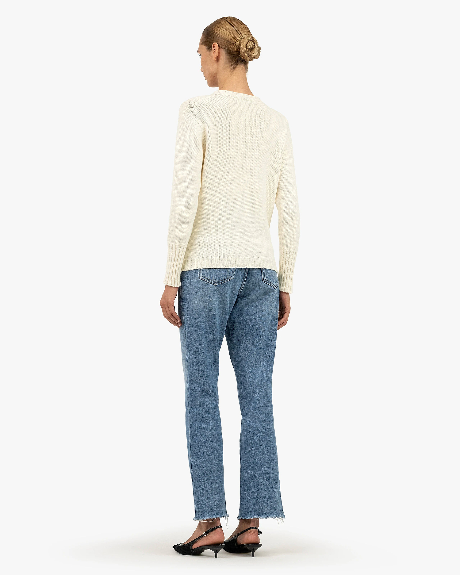 Women's Merano Crew Neck Sweater - White Cashmere