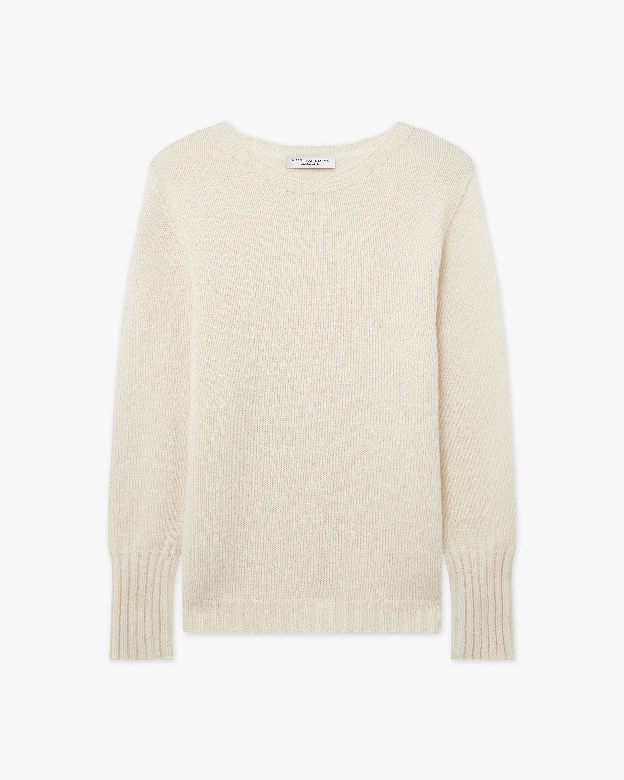 Women's Merano Crew Neck Sweater - White Cashmere