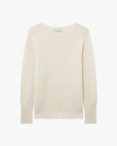 Women's Merano Crew Neck Sweater - White Cashmere