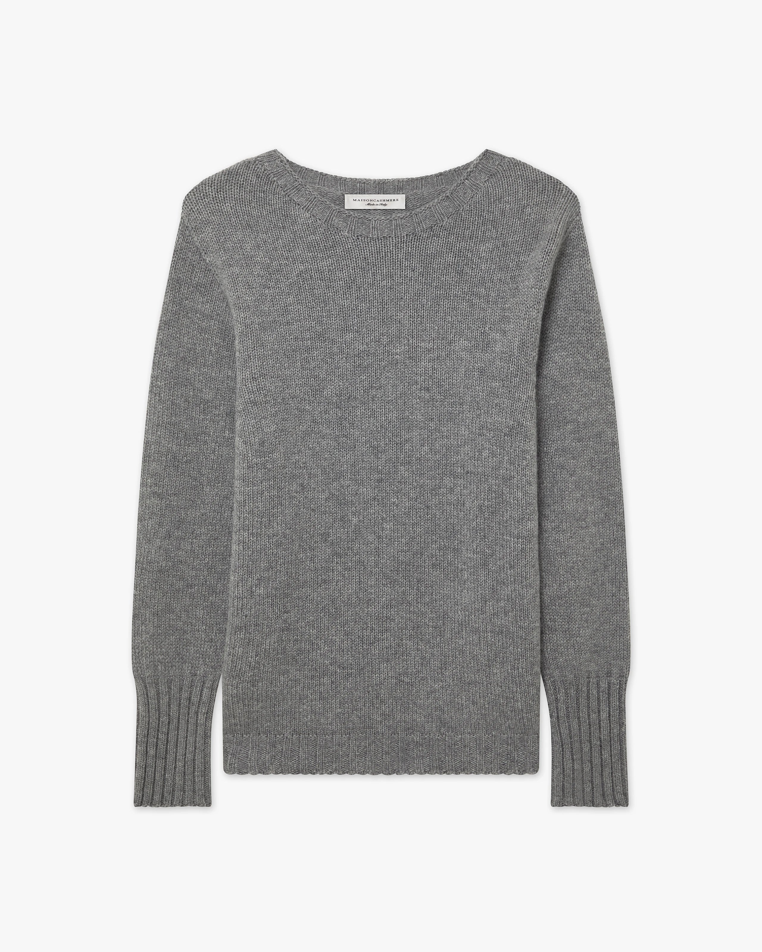 Women's Merano Crew Neck Sweater - Medium Grey Cashmere