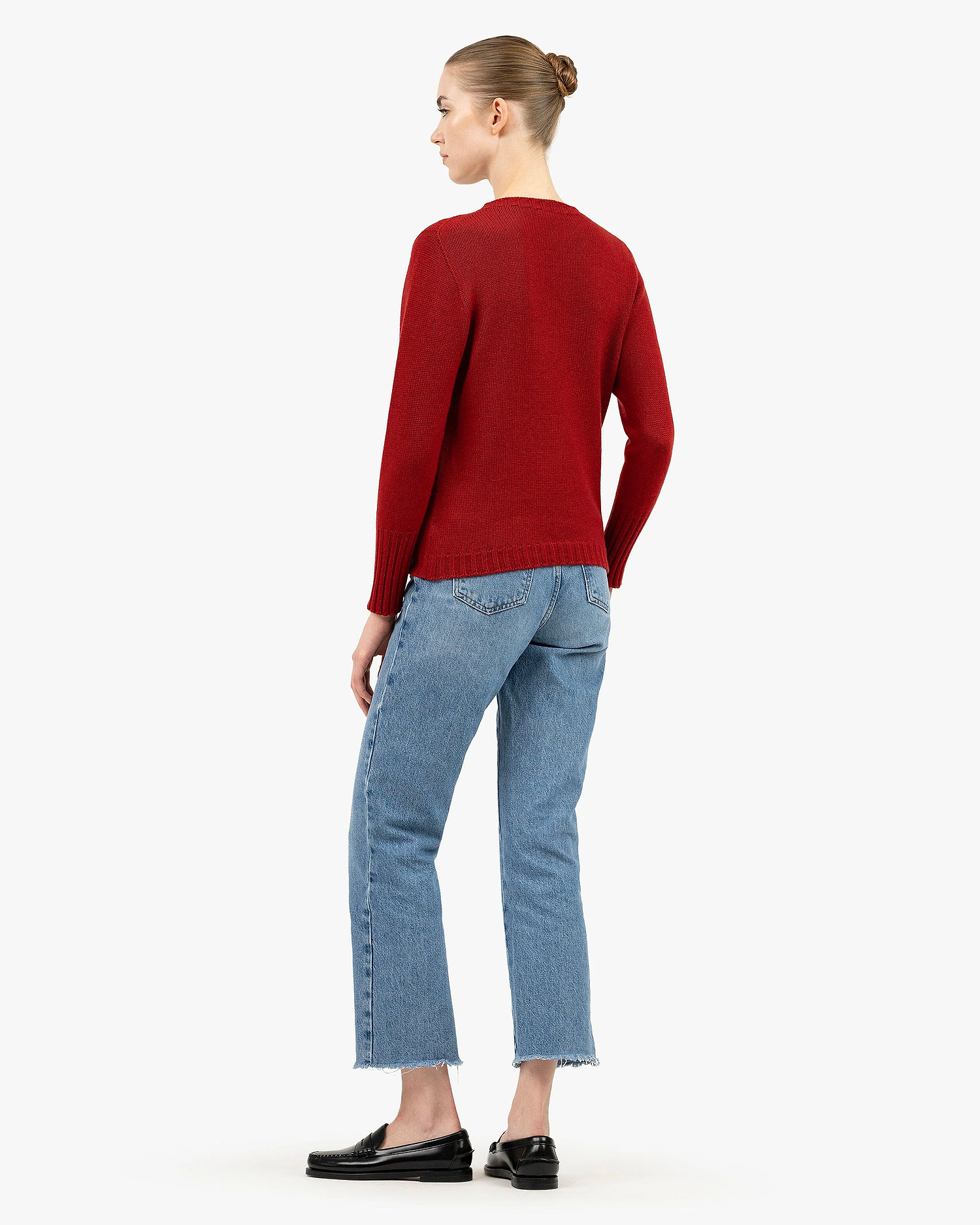 Women's Merano Crew Neck Sweater - Red Cashmere