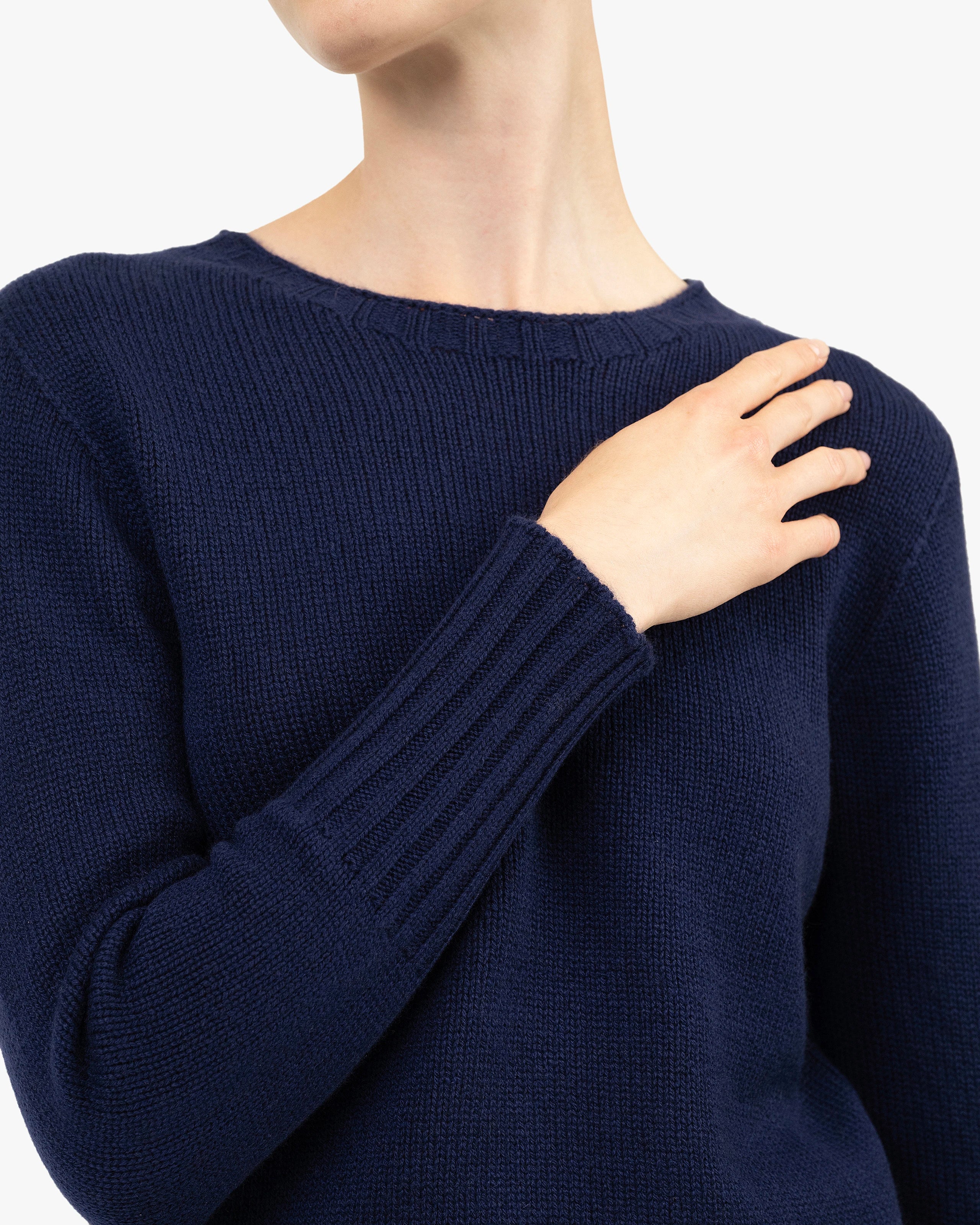 Women's Merano Crew Neck Sweater - Blue Cashmere