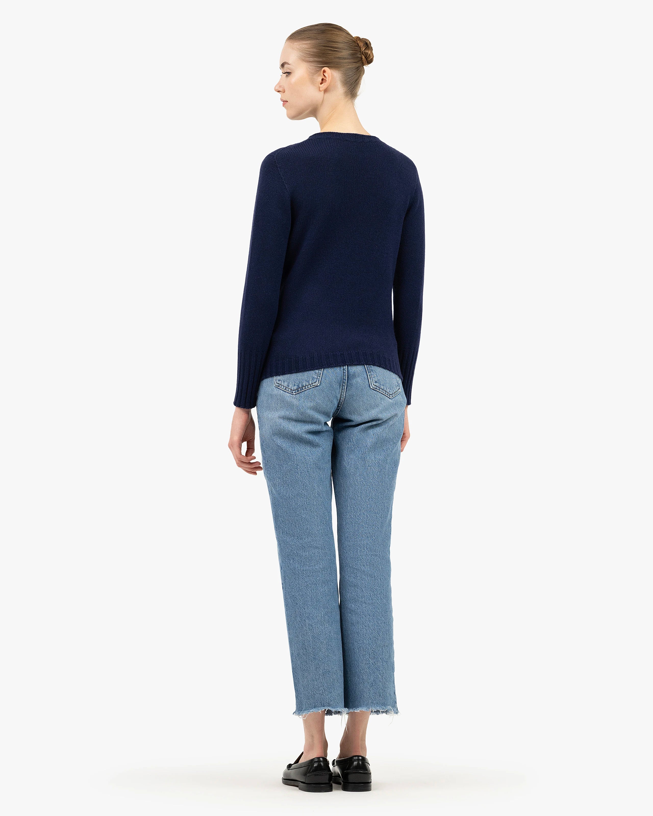 Women's Merano Crew Neck Sweater - Blue Cashmere