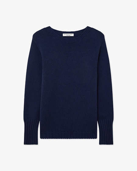 Women's Merano Crew Neck Sweater - Blue Cashmere
