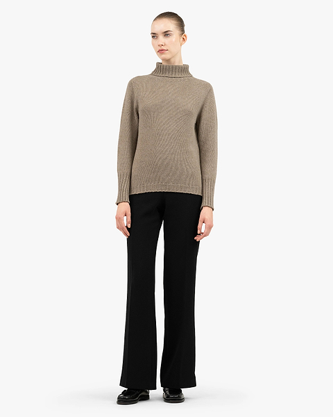 Women's Merano Turtleneck Sweater - Taupe Cashmere