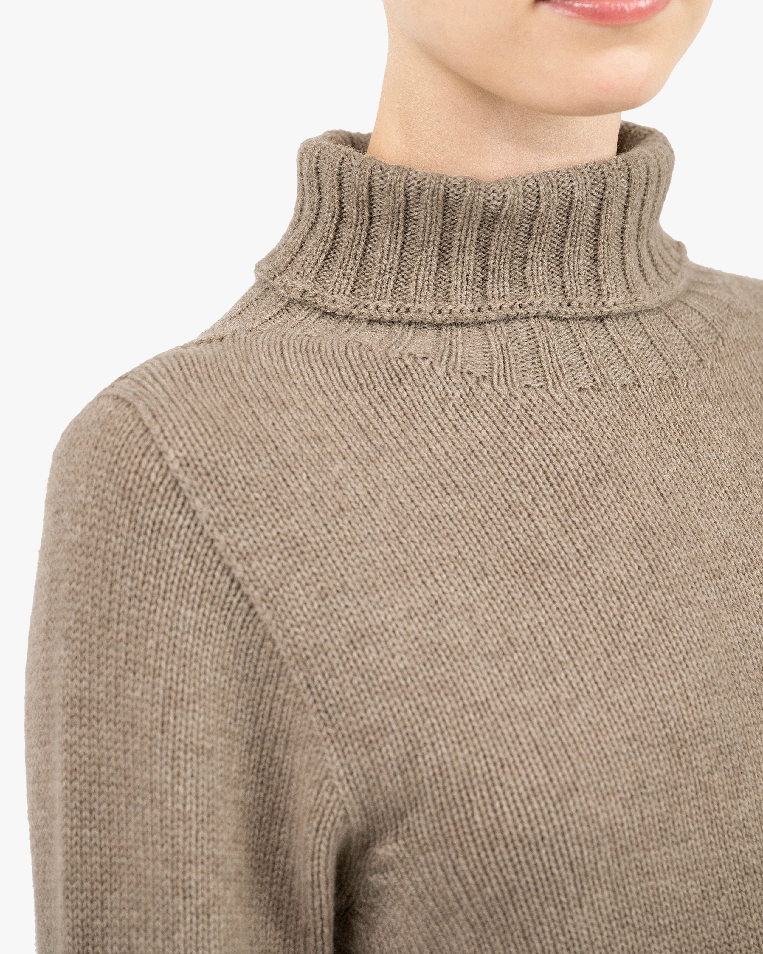 Women's Merano Turtleneck Sweater - Taupe Cashmere