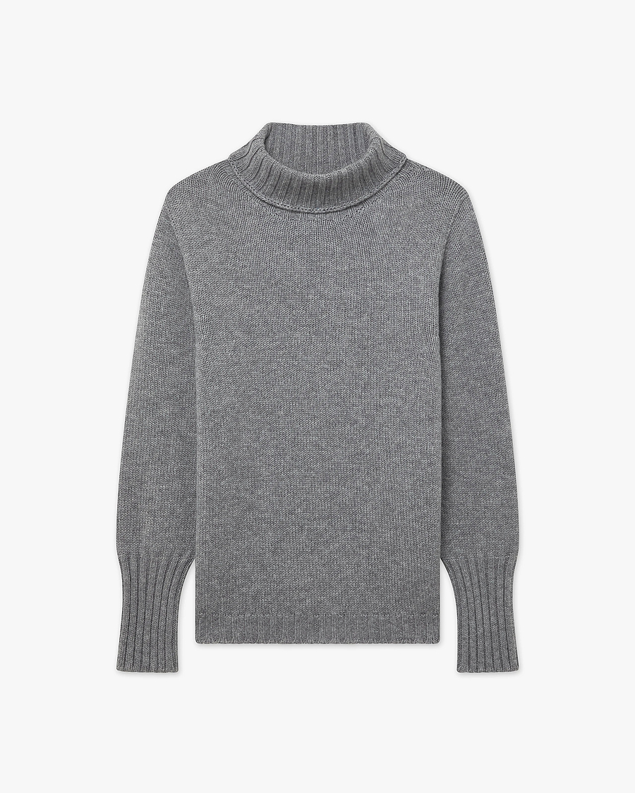 Women's Merano Turtleneck Sweater - Medium Grey Cashmere