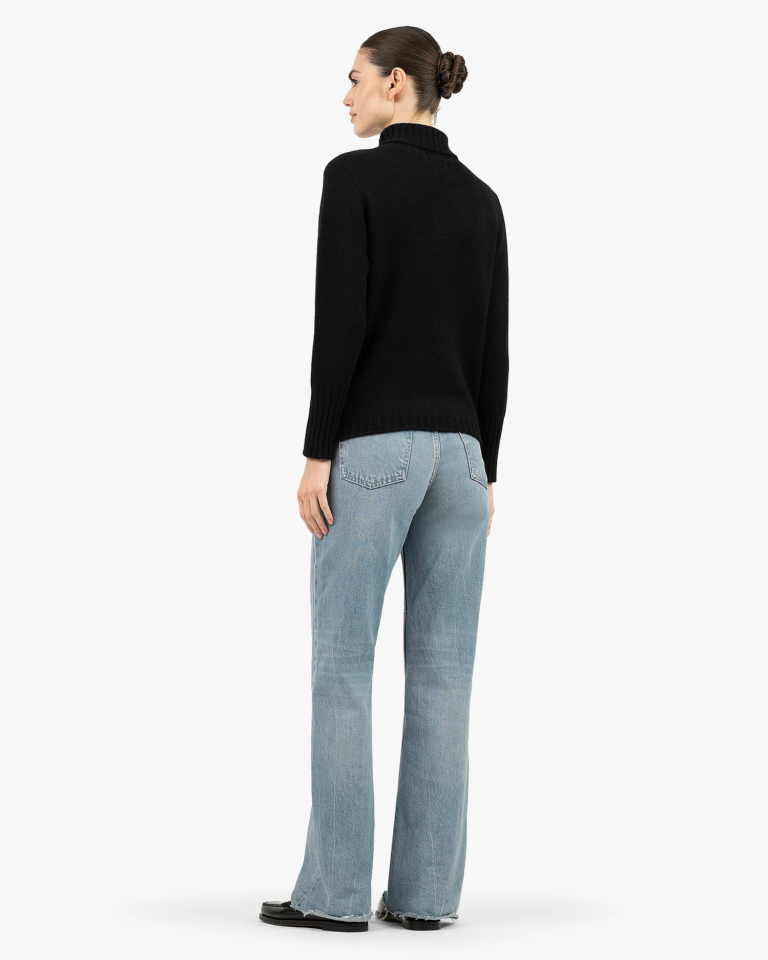 Women's Merano Turtleneck Sweater - Black Cashmere