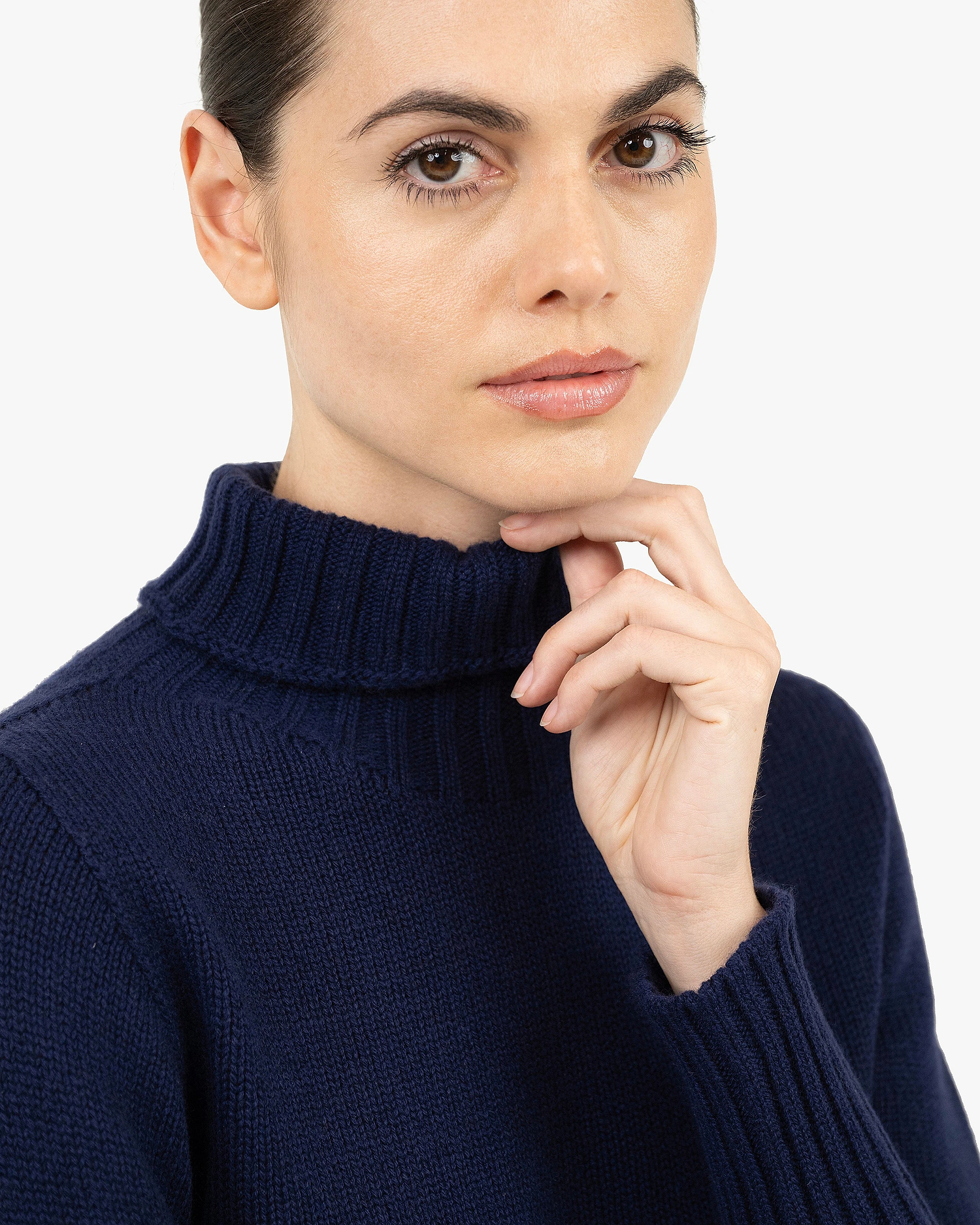 Women's Merano Turtleneck Sweater - Blue Cashmere