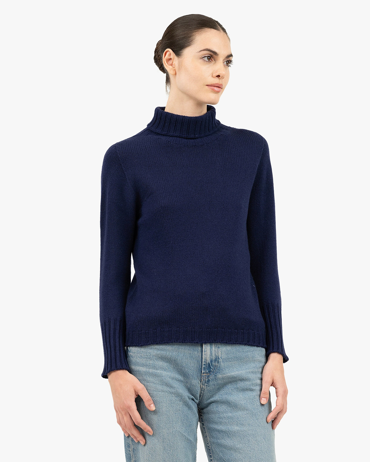 Women's Merano Turtleneck Sweater - Blue Cashmere