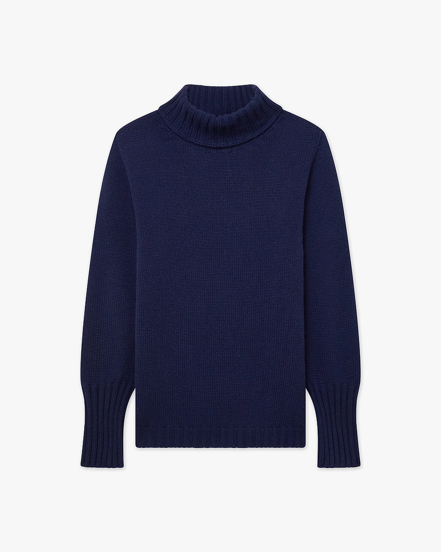 Women's Merano Turtleneck Sweater - Blue Cashmere