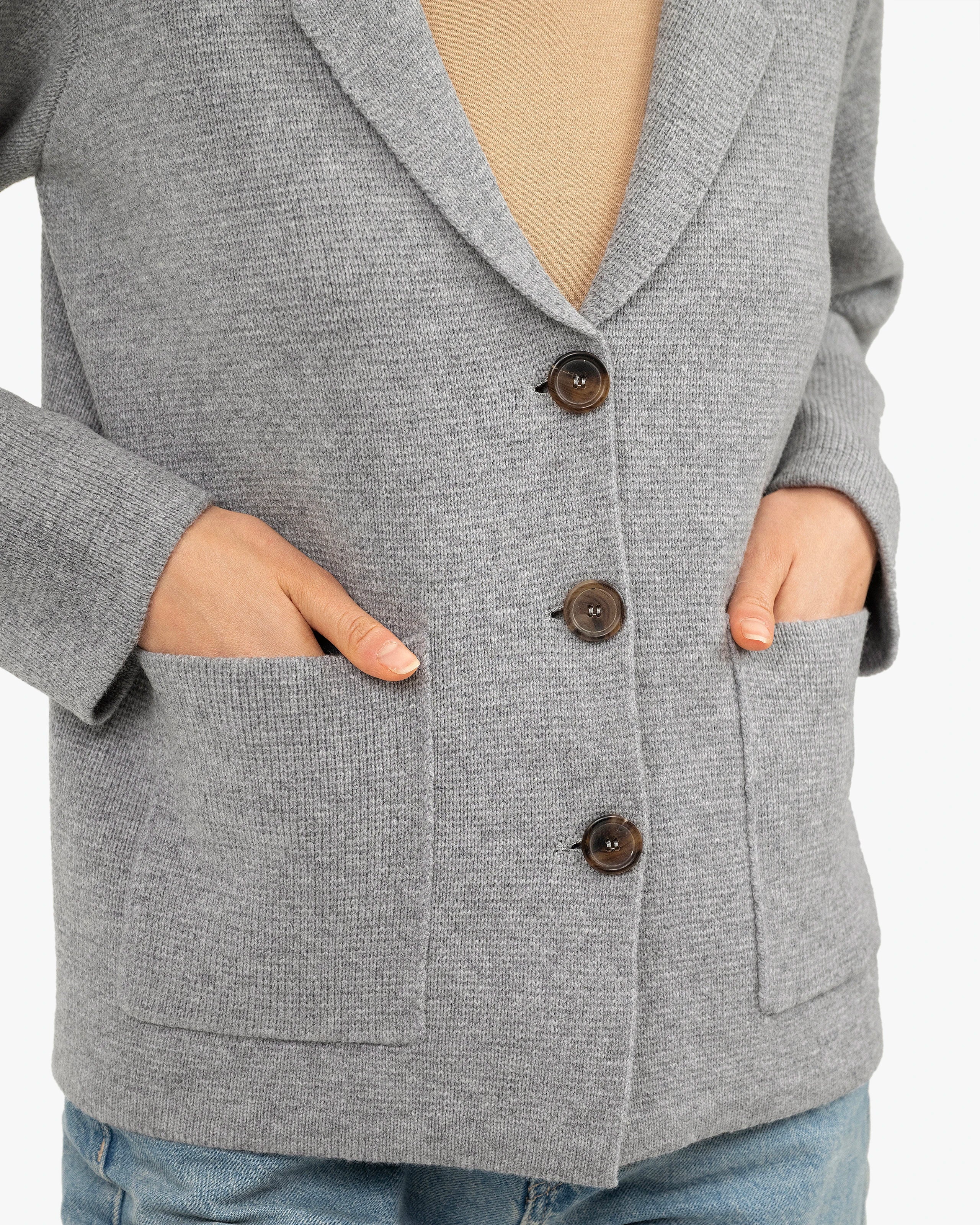 Women's Milford Blazer - Medium Grey Merino