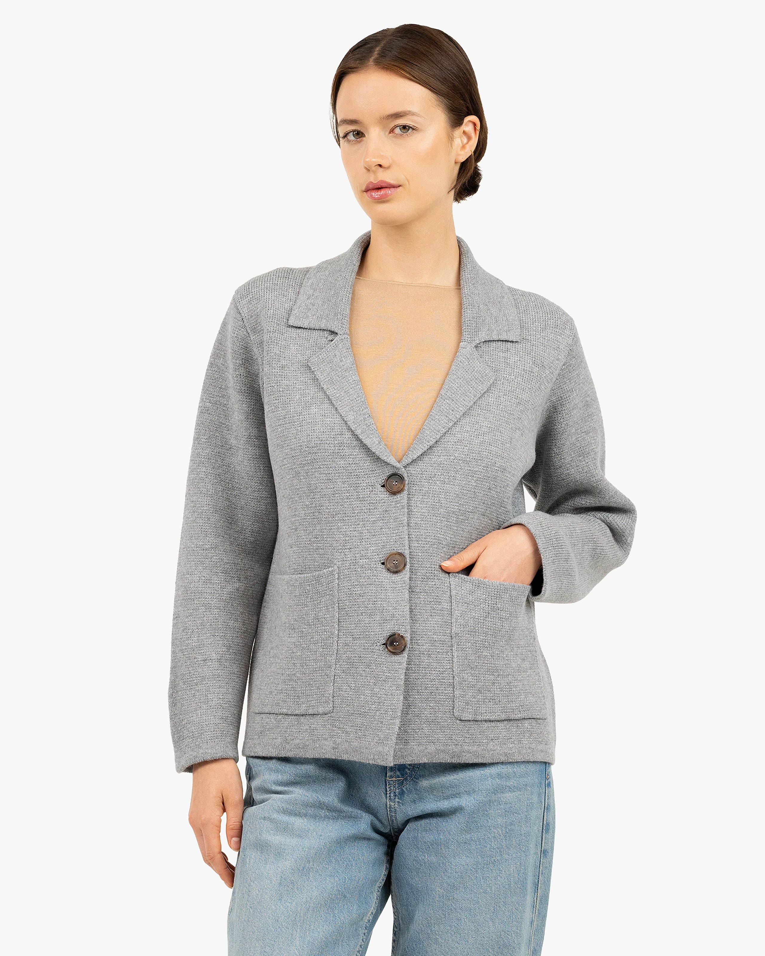 Women's Milford Blazer - Medium Grey Merino