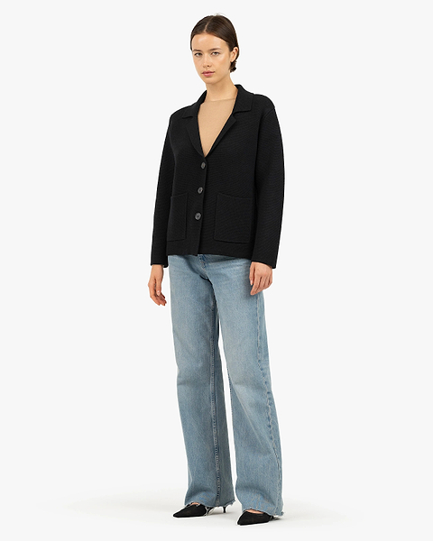 Women's Milford Blazer - Black Merino