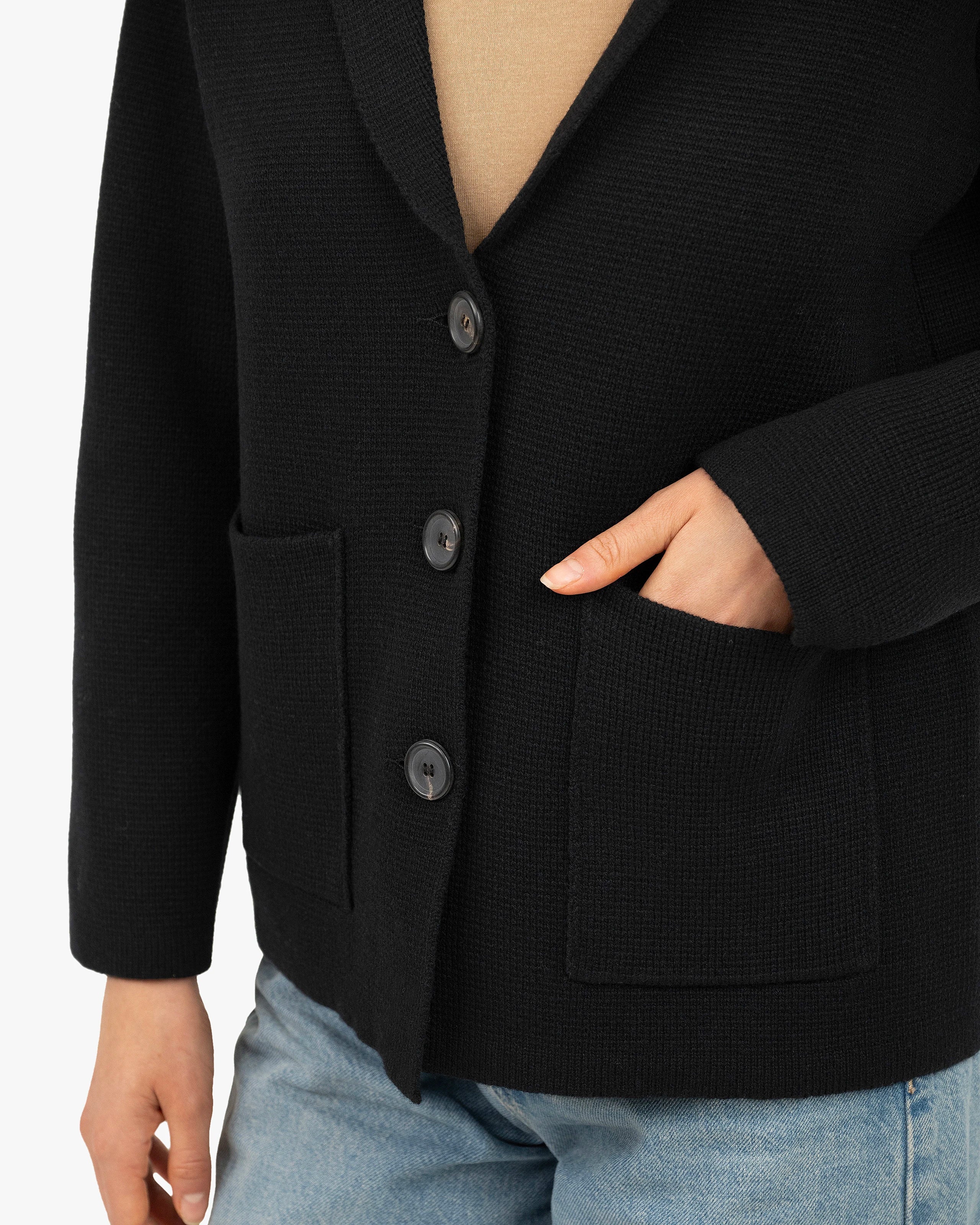Women's Milford Blazer - Black Merino