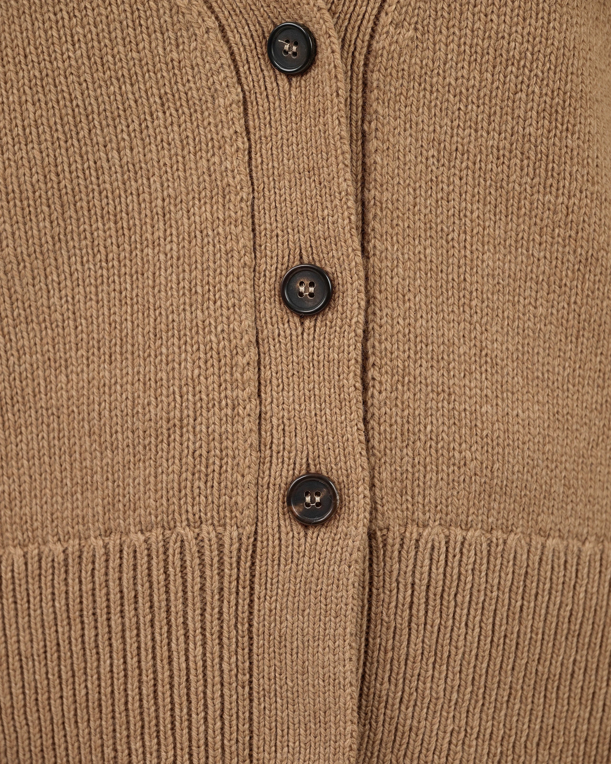 Women's Funes Merino Cardigan - Hazelnut | MaisonCashmere