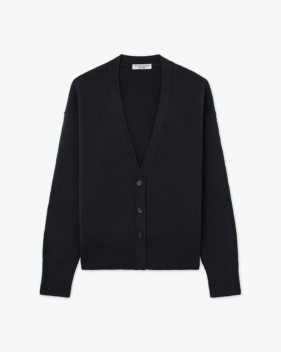 Women's Funes Cardigan - Black Merino