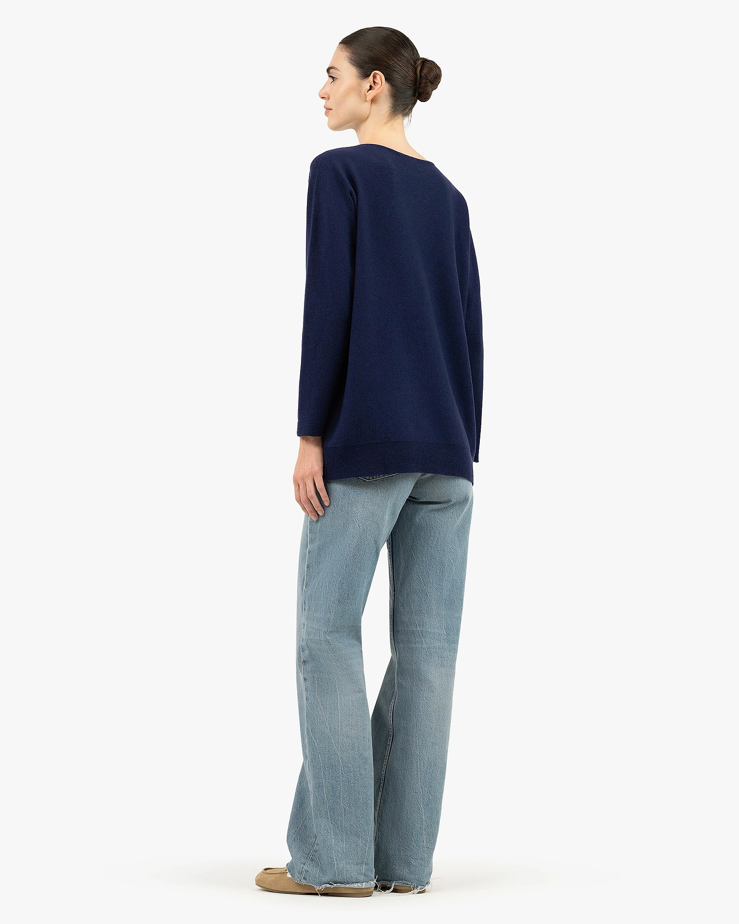 Milford Boat Neck Sweater - Blue Merino