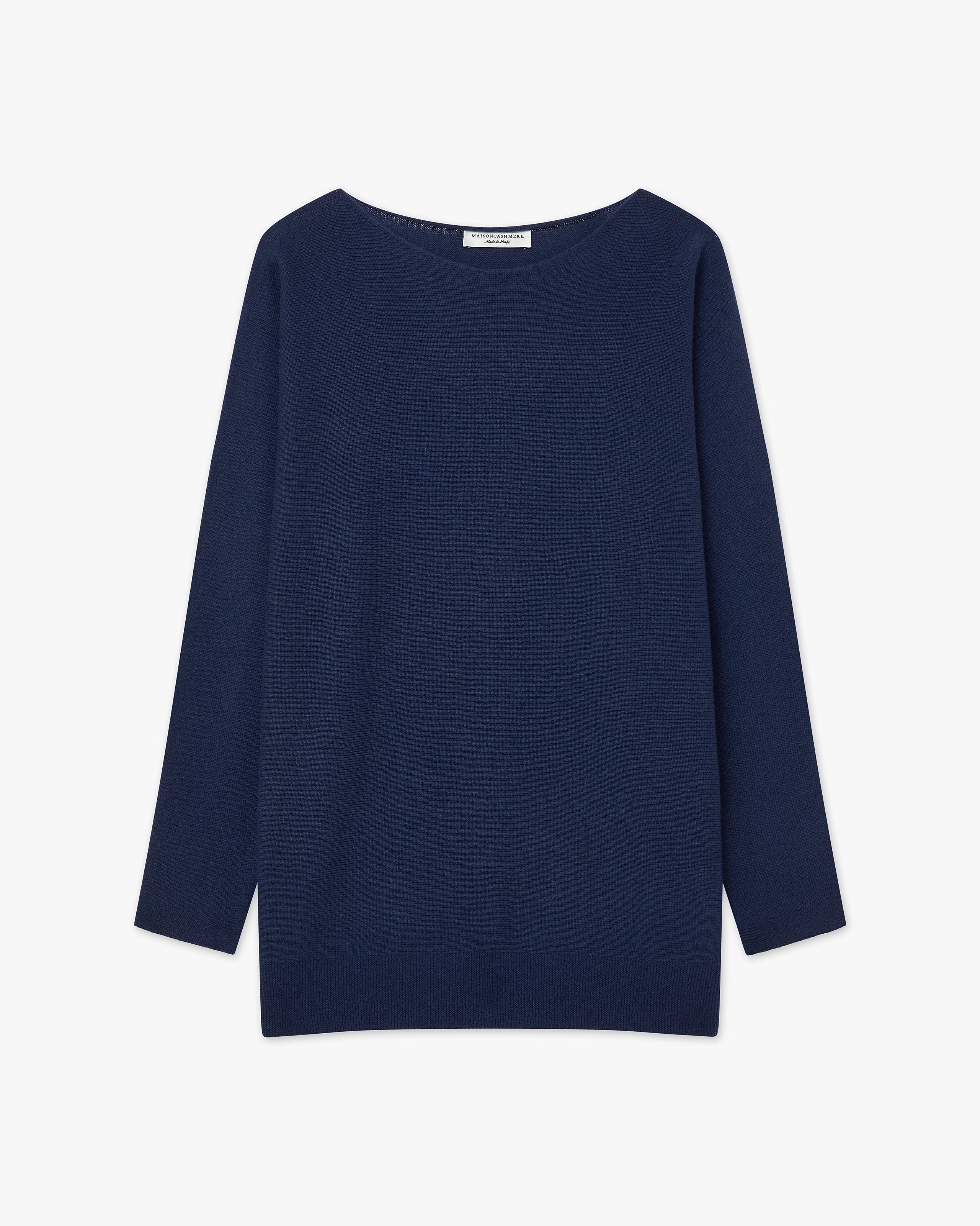 Milford Boat Neck Sweater - Blue Merino