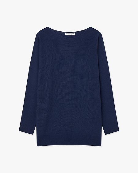 Milford Boat Neck Sweater - Blue Merino
