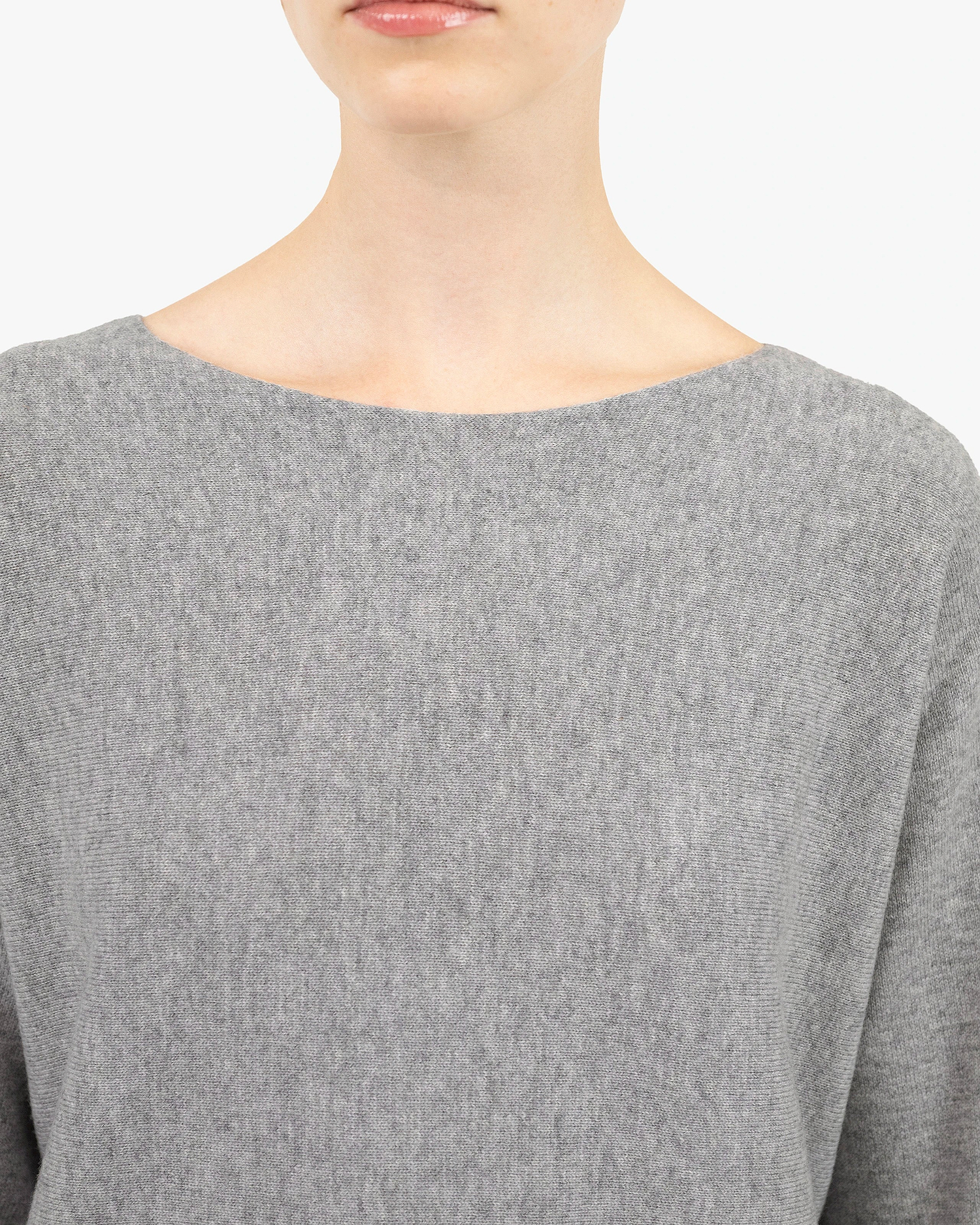 Milford Boat Neck Sweater - Medium Grey Merino