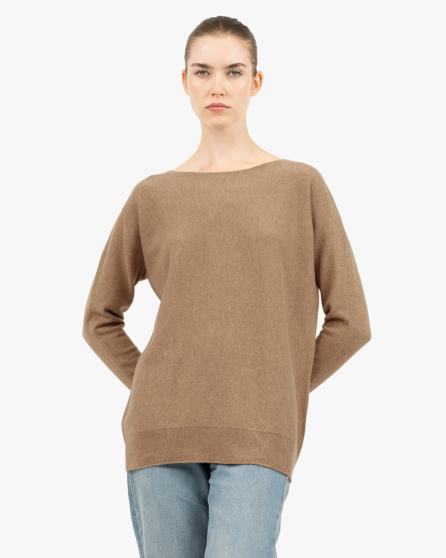 Milford Boat Neck Sweater - Hazelnut Merino