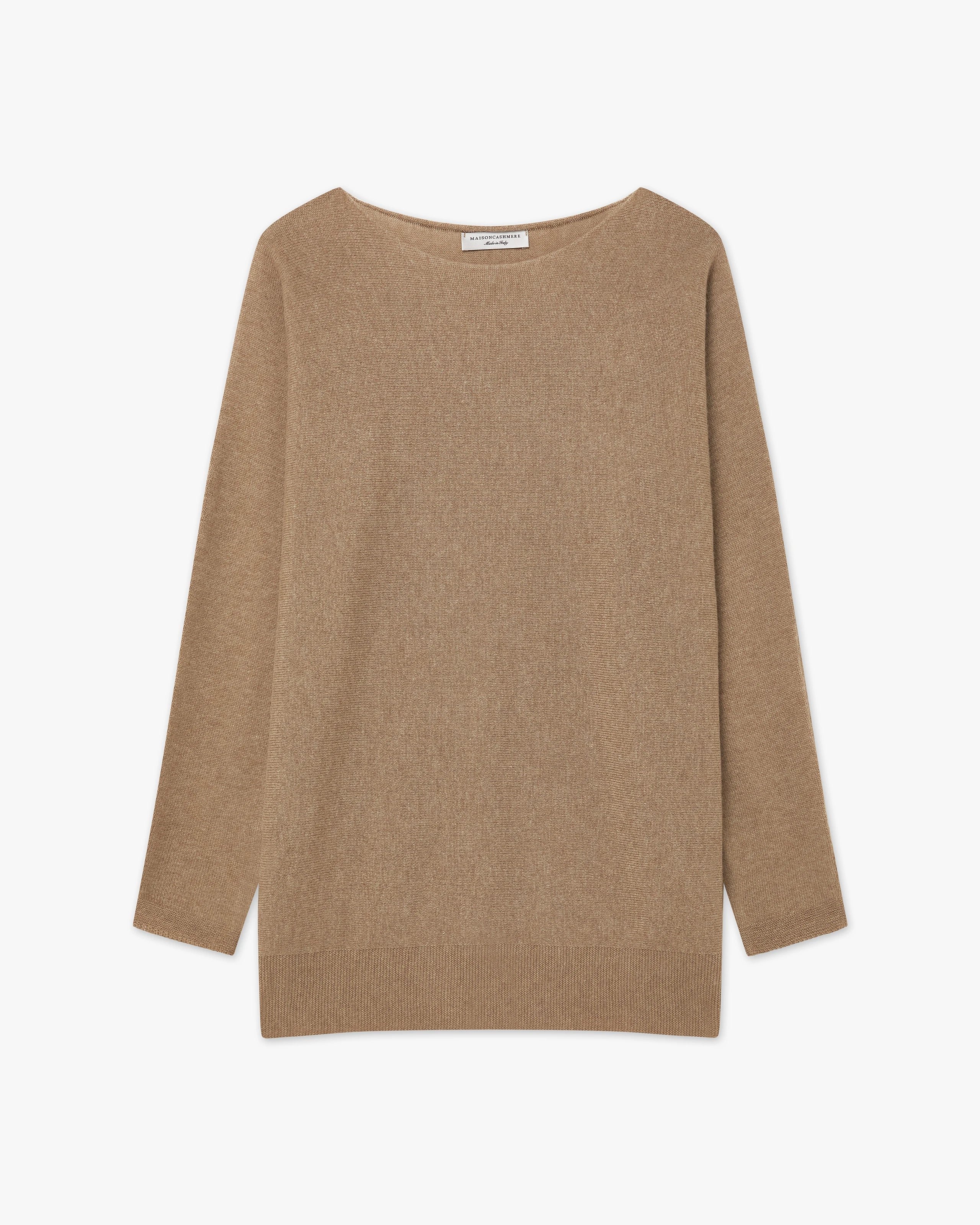 Milford Boat Neck Sweater - Hazelnut Merino
