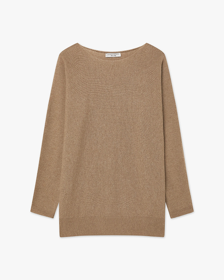 Milford Boat Neck Sweater - Hazelnut Merino