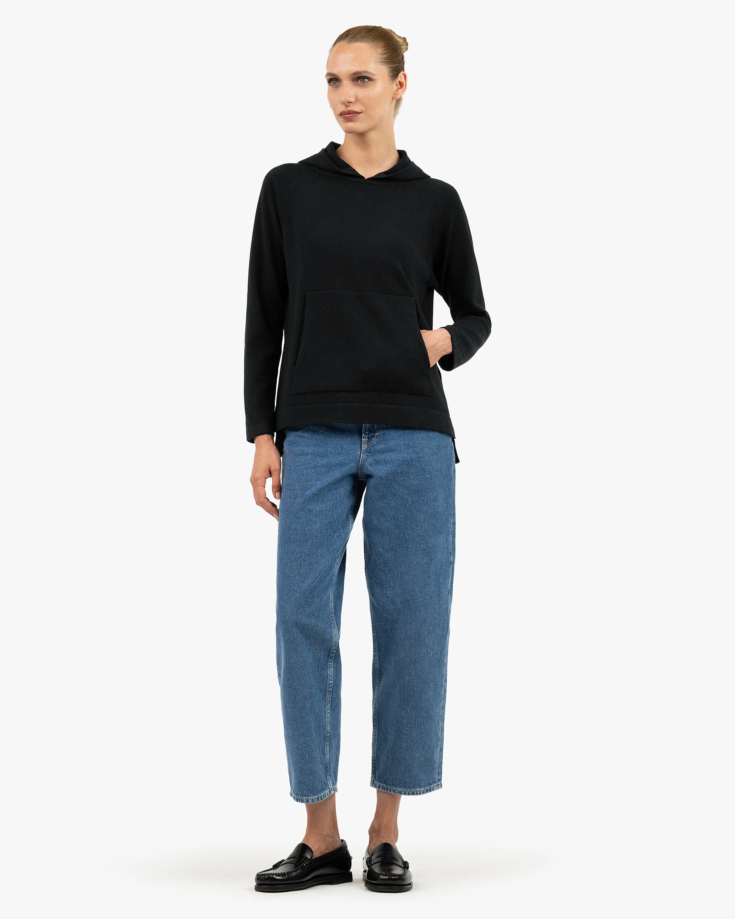 Women's Milford Hoodie - Black Merino