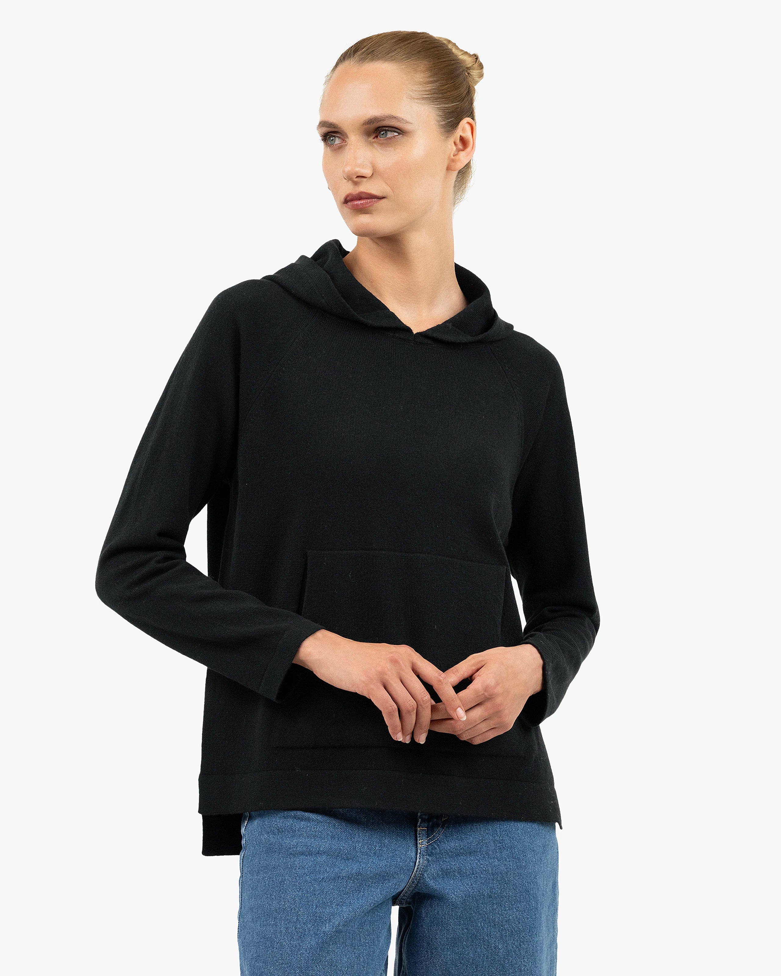 Women's Milford Hoodie - Black Merino