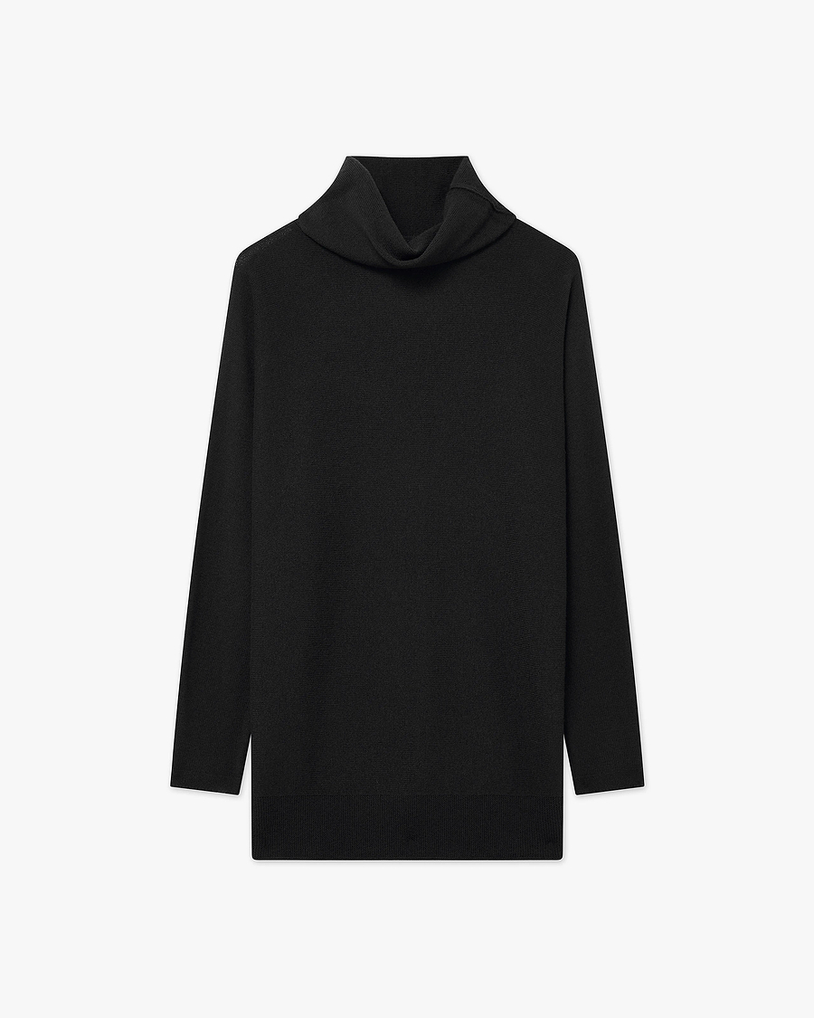 Women's Milford Turtleneck Sweater - Black Merino