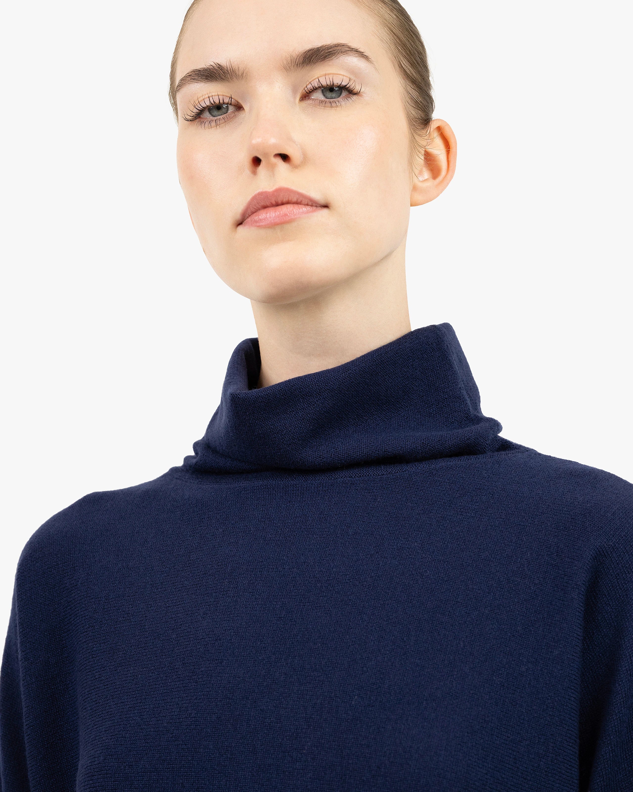 Women's Milford Turtleneck Sweater - Blue Merino