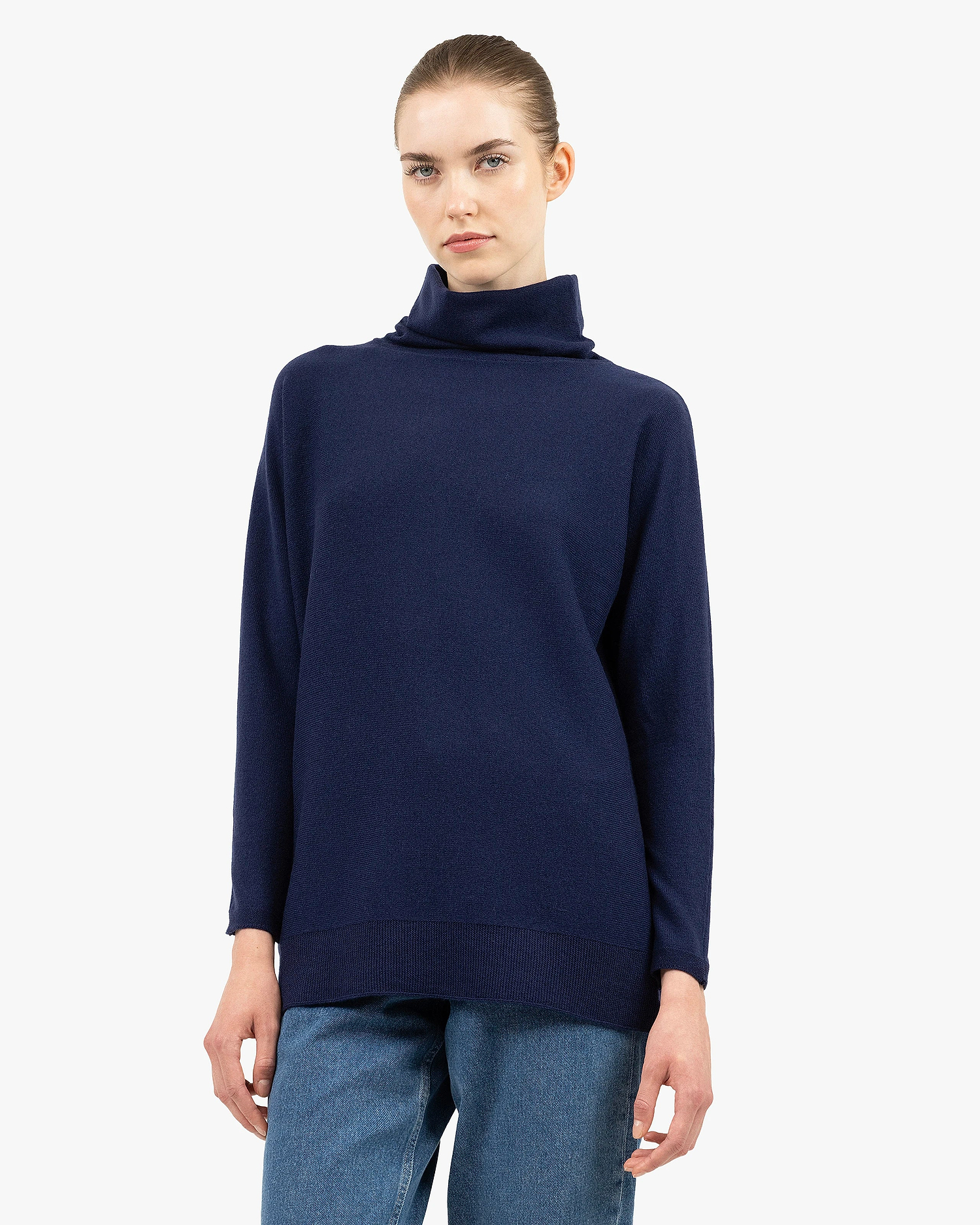 Women's Milford Turtleneck Sweater - Blue Merino