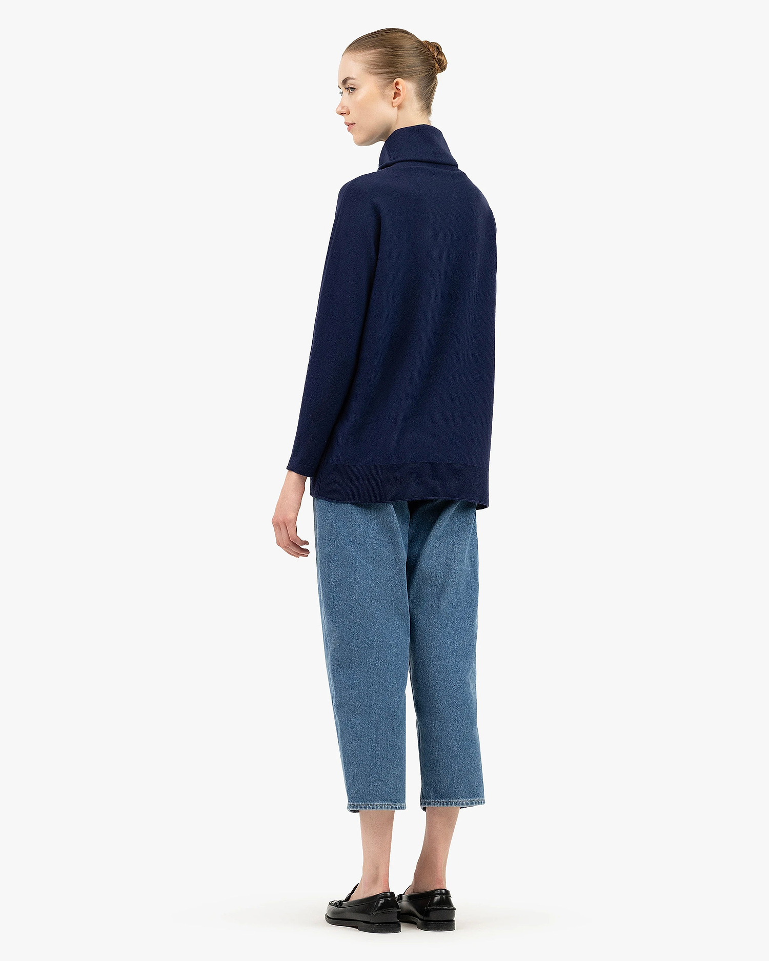 Women's Milford Turtleneck Sweater - Blue Merino