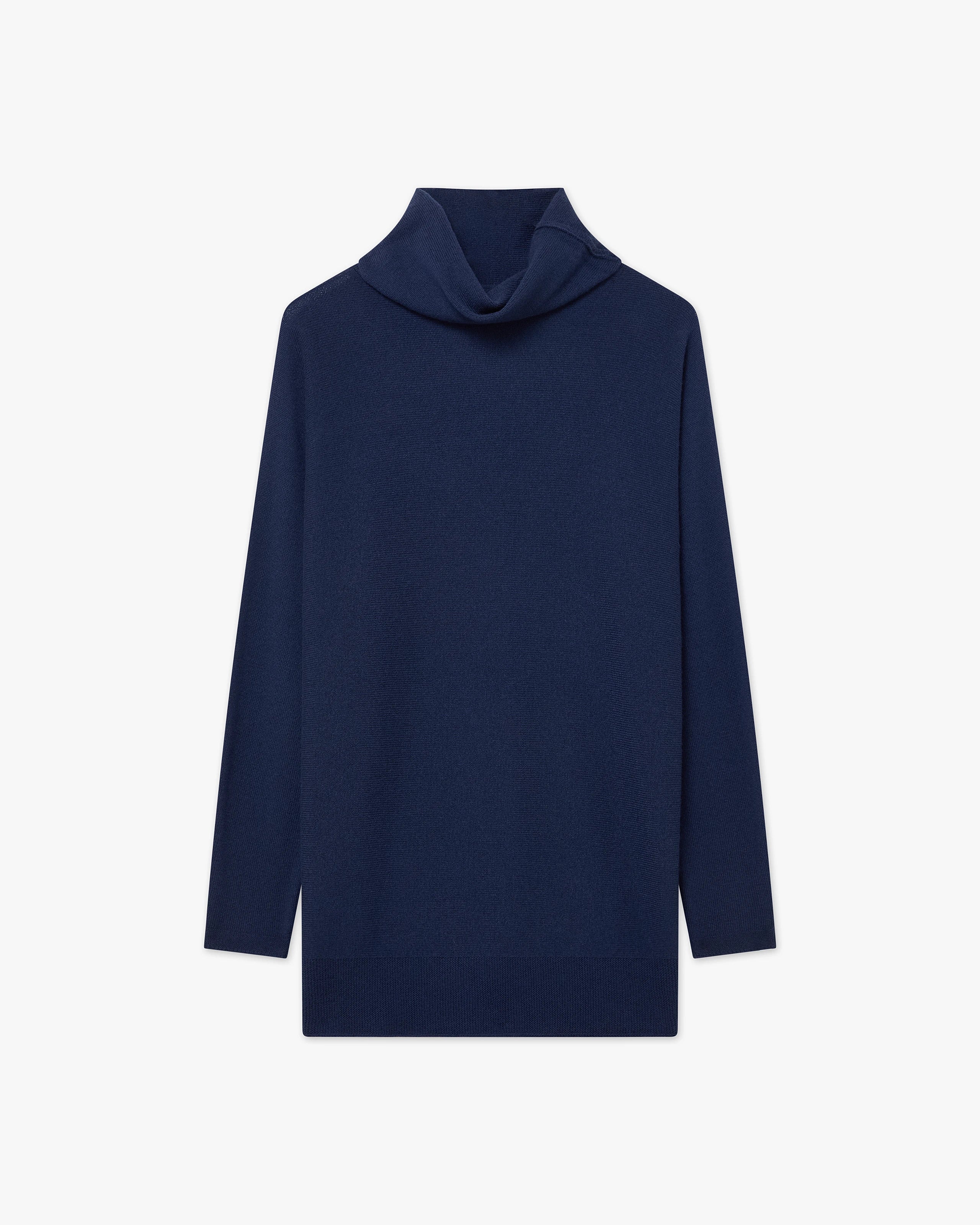 Women's Milford Turtleneck Sweater - Blue Merino