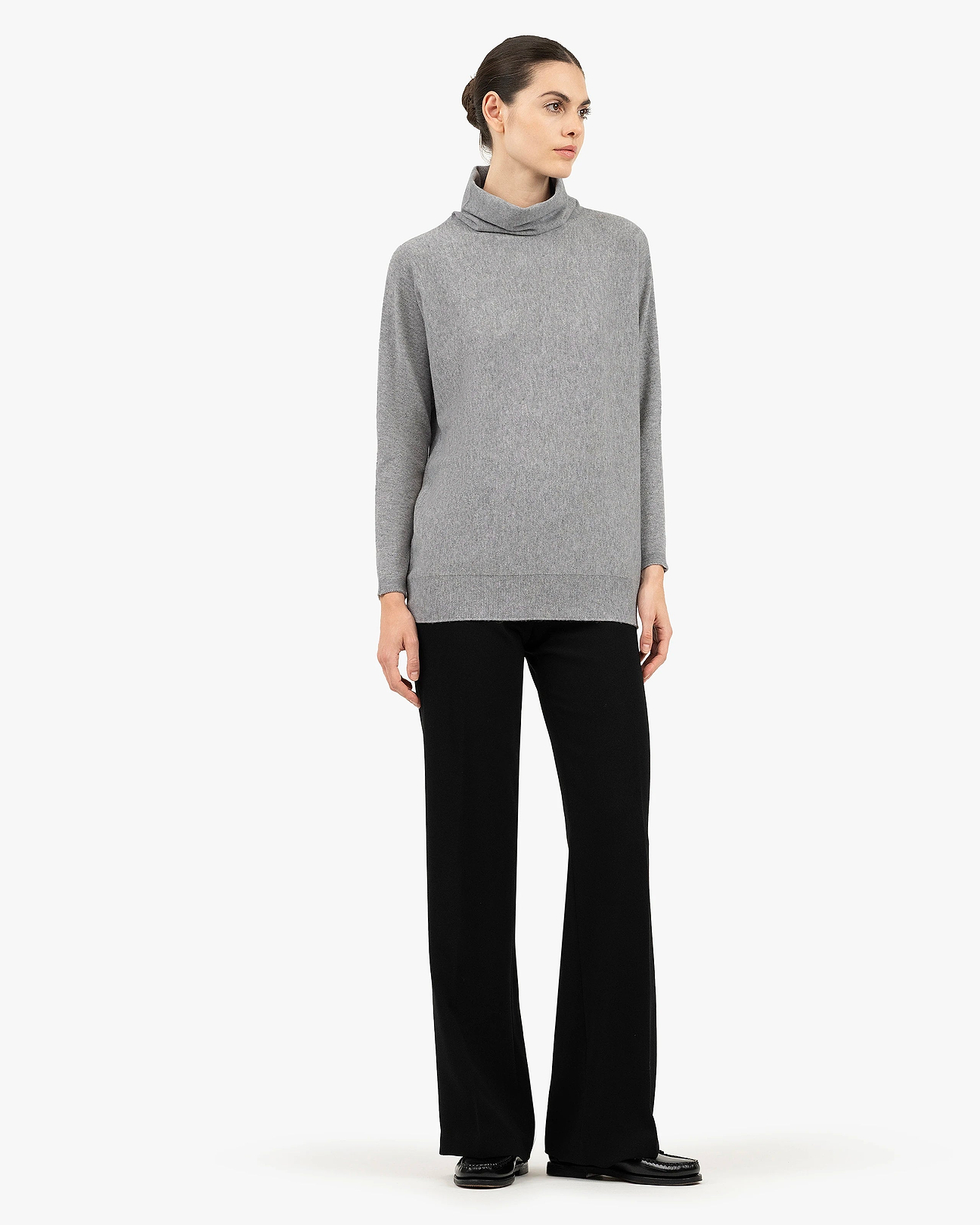 Women's Milford Merino Turtleneck Sweater - Medium Grey