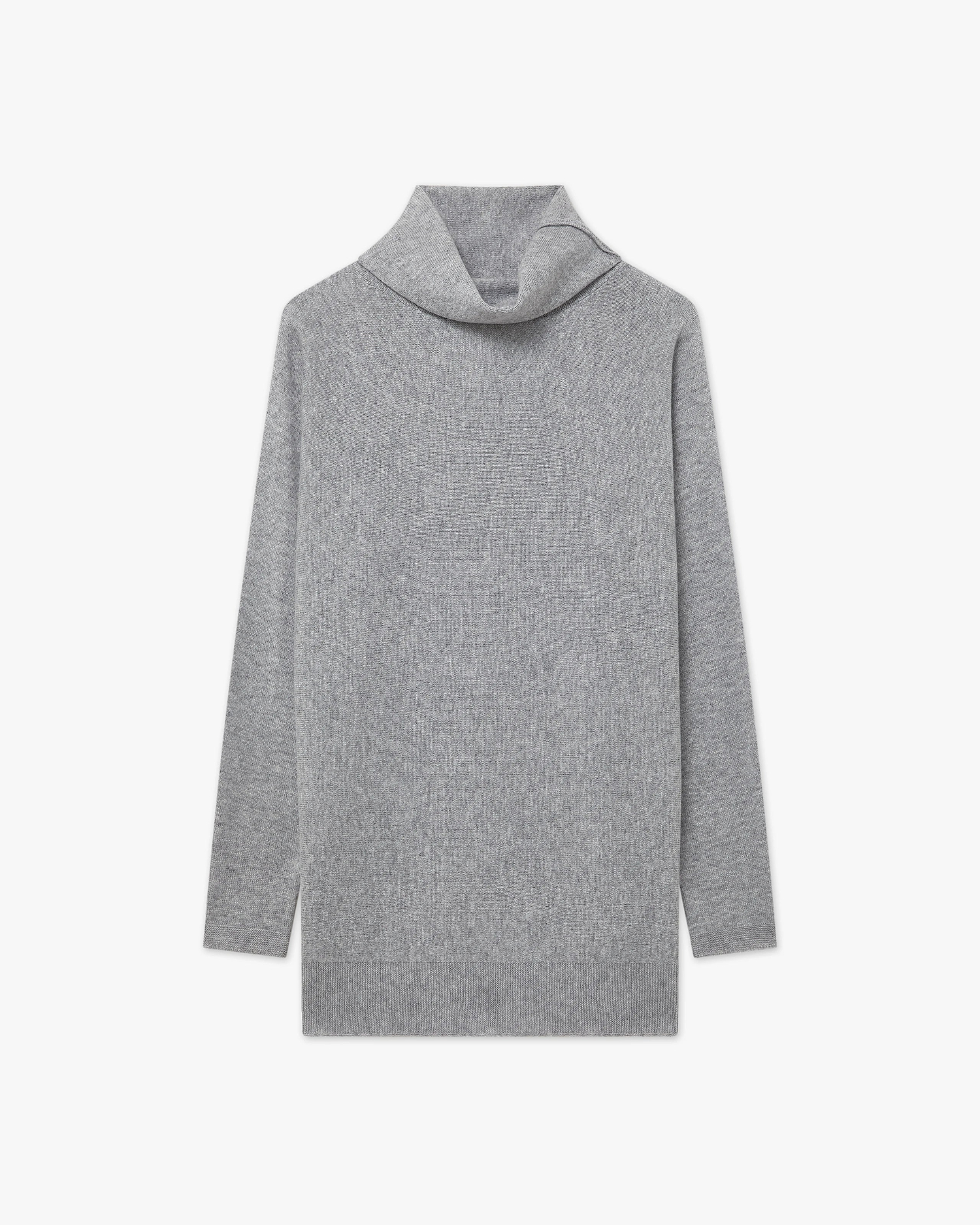 Women's Milford Turtleneck Sweater - Medium Grey Merino