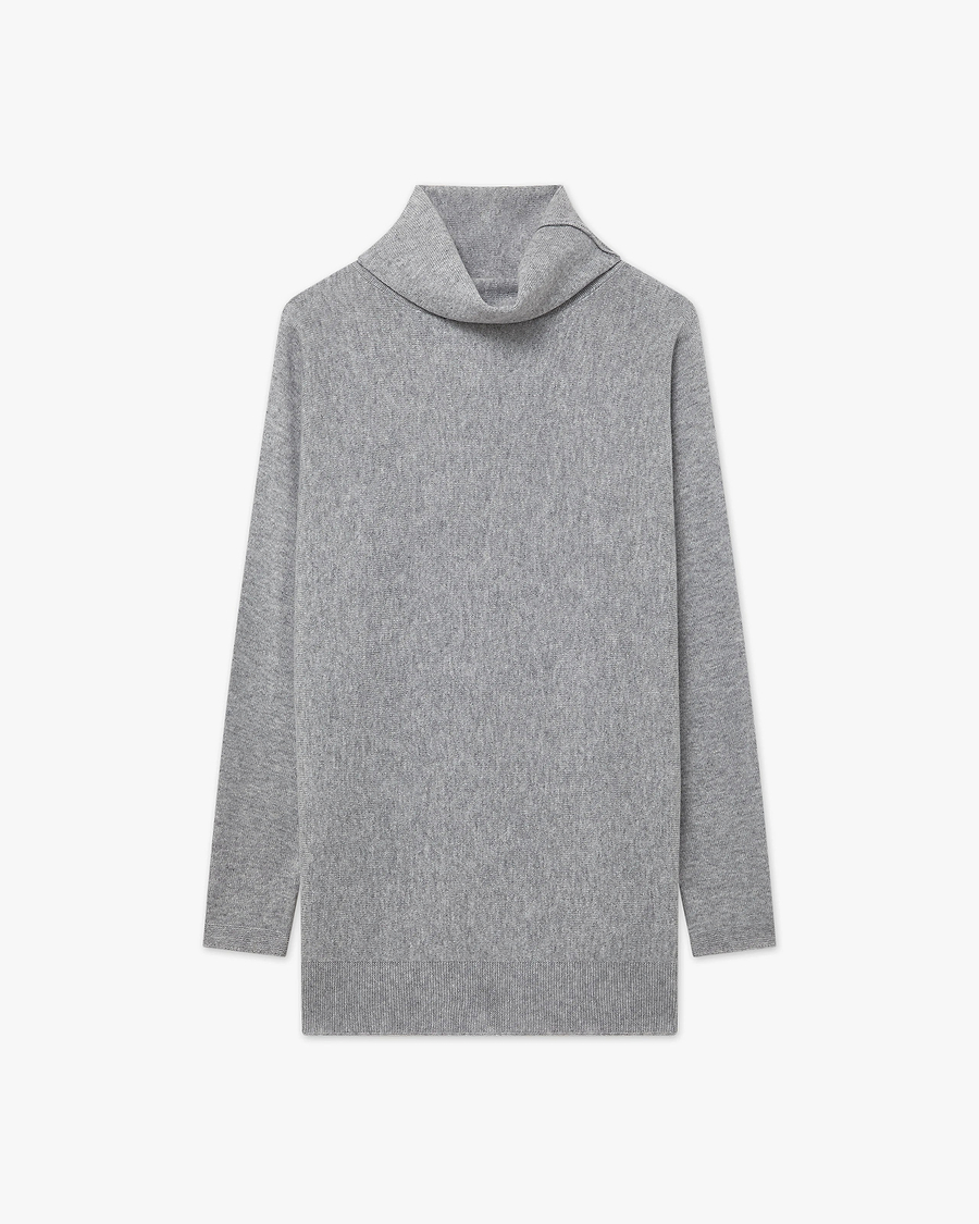Women's Milford Turtleneck Sweater - Medium Grey Merino