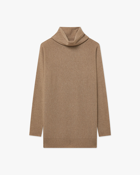 Women's Milford Turtleneck Sweater - Hazelnut Merino