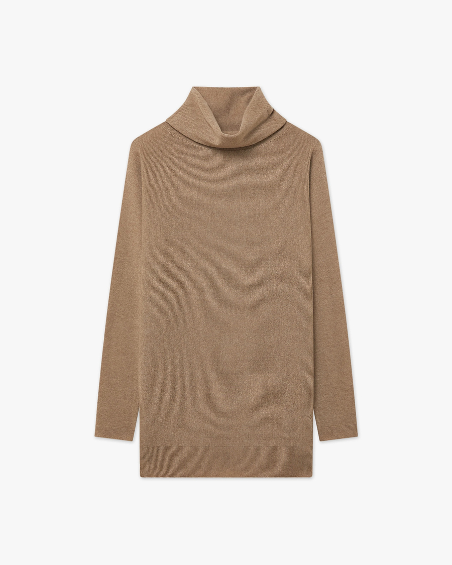 Women's Milford Turtleneck Sweater - Hazelnut Merino